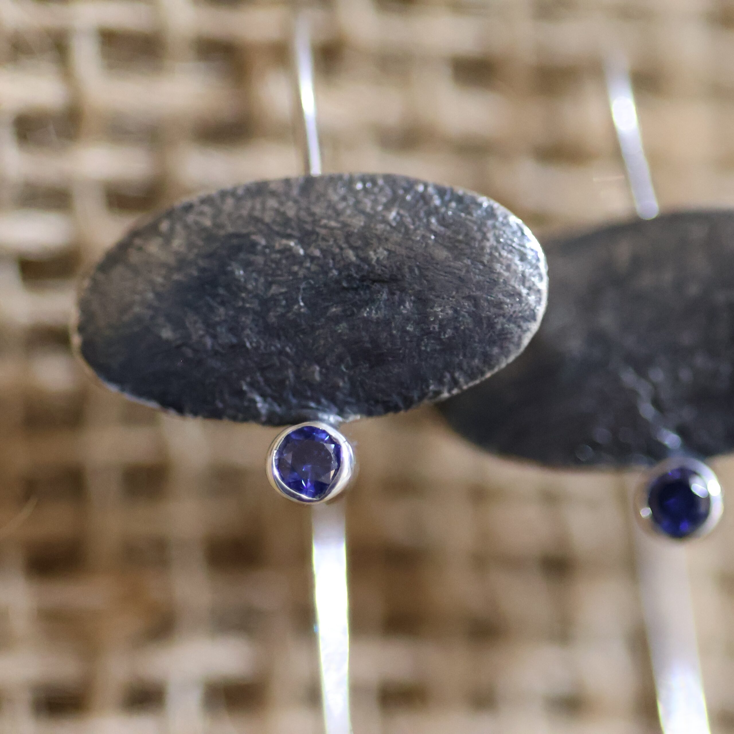 Boucles d’oreilles "Relief bleu" – Image 3